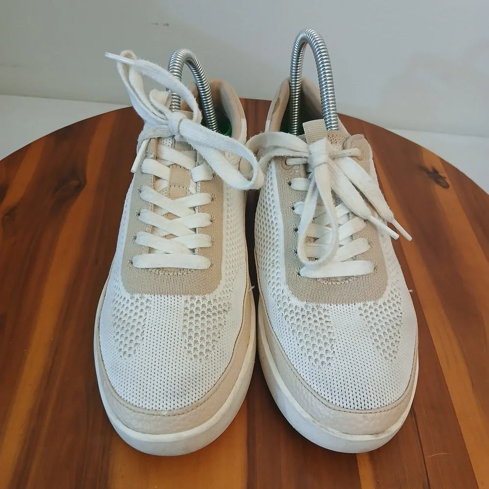 Vionic Galia Womens 7 Cream Mesh Lace Up Casual Walking Shoes Sneakers
